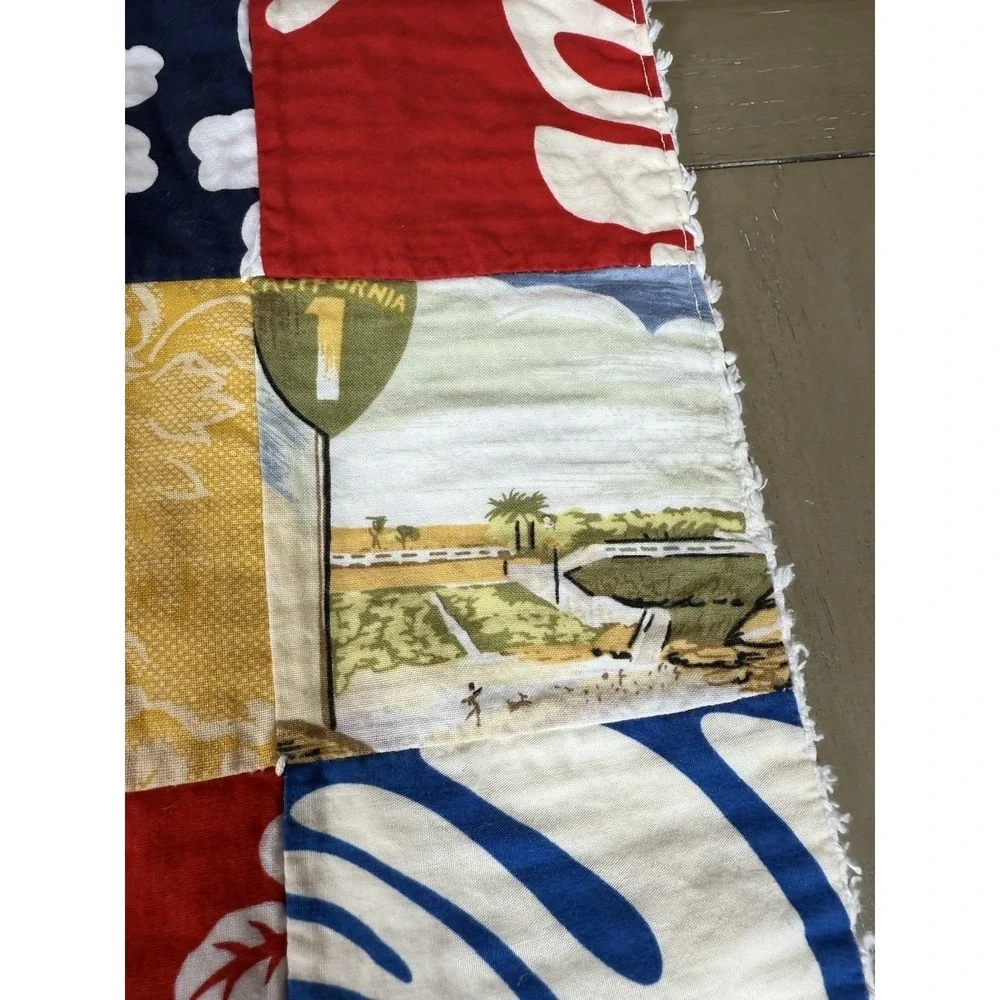 Hawaiian Quilt Blanket Beaches Floral‎ Print Patch Lap Baby Blanket Handmade